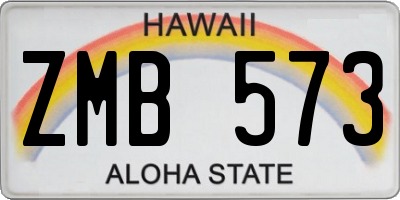 HI license plate ZMB573