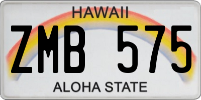 HI license plate ZMB575