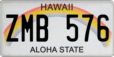 HI license plate ZMB576