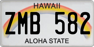 HI license plate ZMB582
