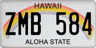 HI license plate ZMB584