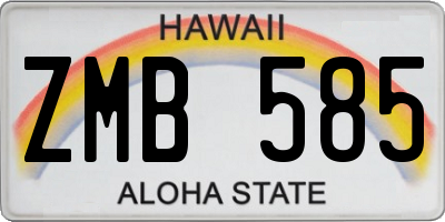 HI license plate ZMB585
