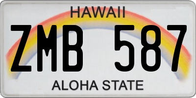 HI license plate ZMB587