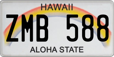 HI license plate ZMB588