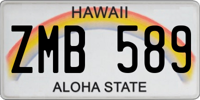HI license plate ZMB589