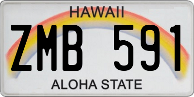 HI license plate ZMB591