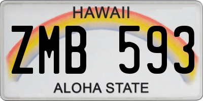 HI license plate ZMB593