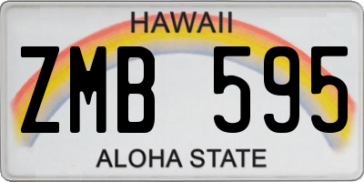 HI license plate ZMB595