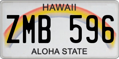 HI license plate ZMB596