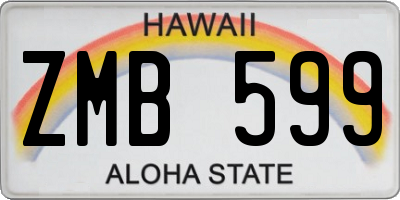 HI license plate ZMB599