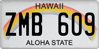 HI license plate ZMB609