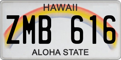 HI license plate ZMB616
