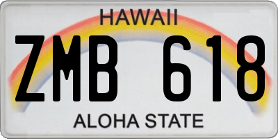 HI license plate ZMB618