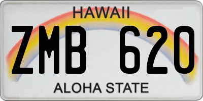HI license plate ZMB620