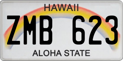 HI license plate ZMB623