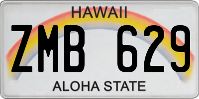 HI license plate ZMB629