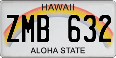 HI license plate ZMB632