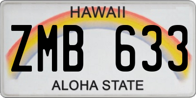 HI license plate ZMB633