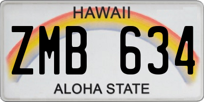 HI license plate ZMB634
