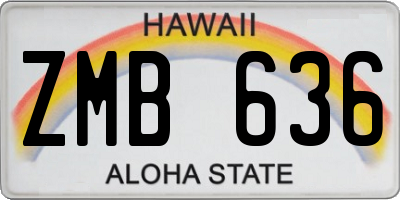 HI license plate ZMB636