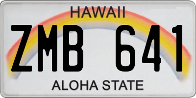 HI license plate ZMB641