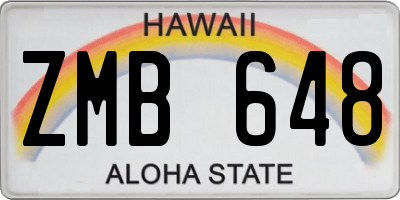 HI license plate ZMB648