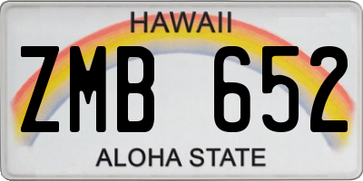 HI license plate ZMB652