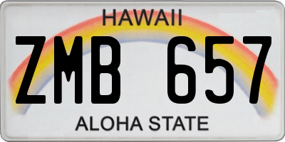 HI license plate ZMB657