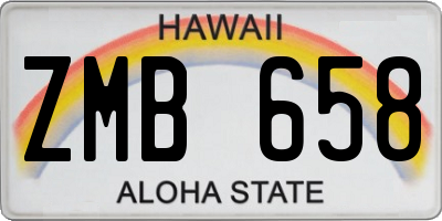 HI license plate ZMB658