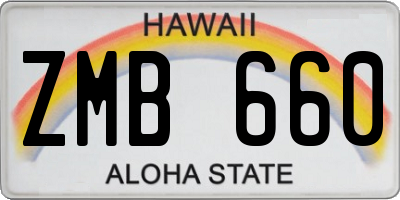 HI license plate ZMB660