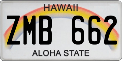 HI license plate ZMB662