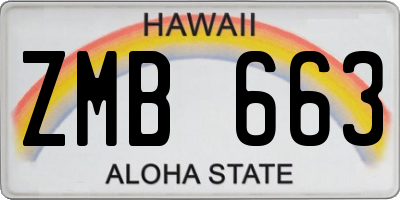 HI license plate ZMB663
