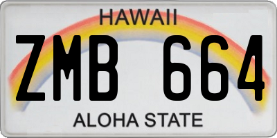 HI license plate ZMB664