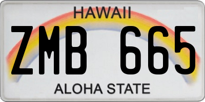 HI license plate ZMB665