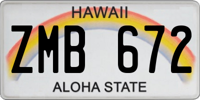 HI license plate ZMB672