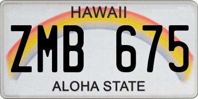 HI license plate ZMB675