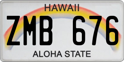 HI license plate ZMB676