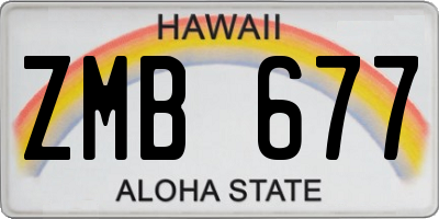 HI license plate ZMB677