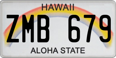 HI license plate ZMB679