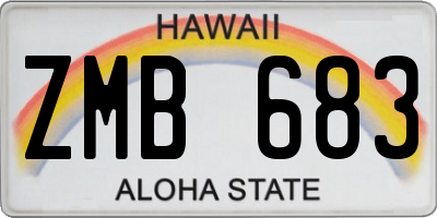 HI license plate ZMB683