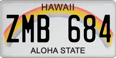 HI license plate ZMB684
