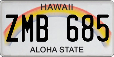 HI license plate ZMB685