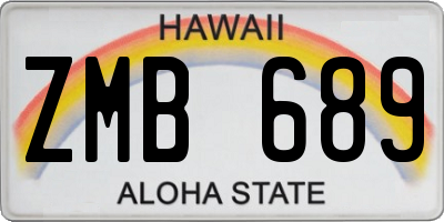 HI license plate ZMB689