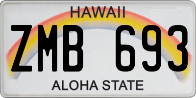 HI license plate ZMB693