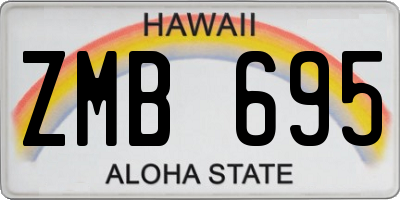 HI license plate ZMB695