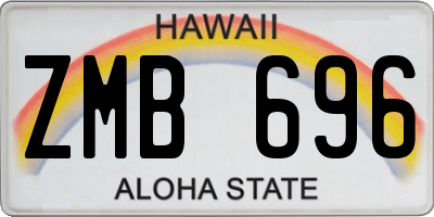 HI license plate ZMB696