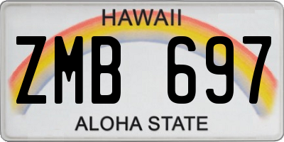 HI license plate ZMB697