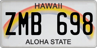 HI license plate ZMB698