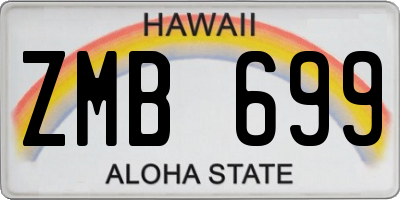 HI license plate ZMB699