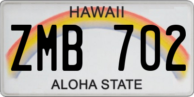 HI license plate ZMB702
